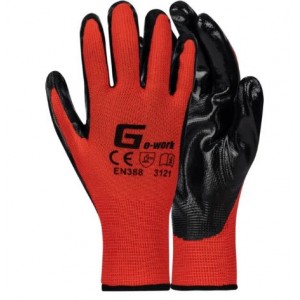 Pioneer Glove GO-WORK Red Nitrile Palm Dipped
