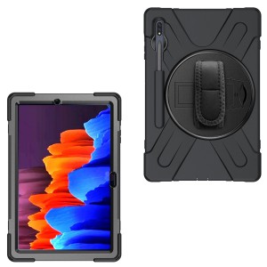 Tuff-Luv Armour Jack Rugged Case &amp; Pen Holder for Samsung Galaxy Tab S7 11" - Black
