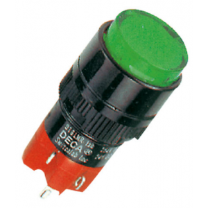 16mm Green Round Latching Push Button Switch 1NO 1NC