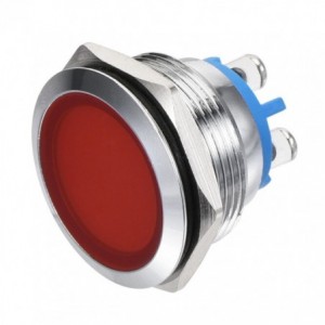 Red Stainless Steel 22mm LED Indicator Light 220V IP67 (GQ22AS-D/N-220V)