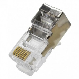 Shielded Chrome RJ12 6P6C Modular Plug Connector (250339)