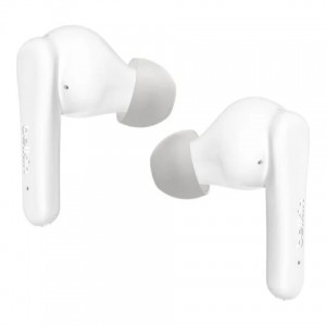 Belkin - SoundForm Rhythm True Wireless Earphones with Built-in Microphone- USB-C Fast Charging- 28H Battery Life- IPX5 Water Resistance- Bluetooth Earbuds for iPhone- iPad- Galaxy- Pixel- etc - White