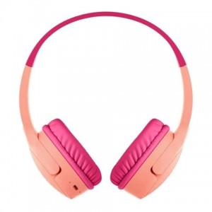 Belkin - Soundform Mini Kids Wireless Headphones - Pink - with Case