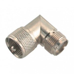 UHF Male PL259 to UHF Female SO239 Right Angle Adapter M5516