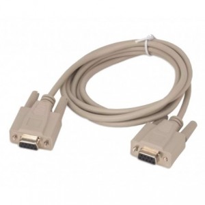 Straight Serial Extension Cable DB9 Female to Female 1.5m Cream