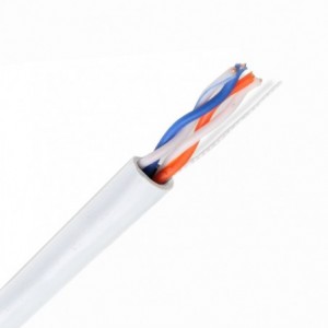 4-Core Round Indoor Telephone- Alarm &amp; Intercom Cable 0.5mm - White (5m Reel)