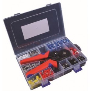 1200pc Boot Lace Ferrules Kit 0.5-10mm with Crimp Tool