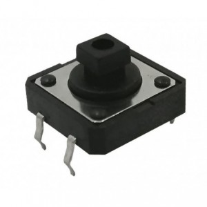 PCB Tactile Switch DIL 12x12 SQR H7.0 Black B1729