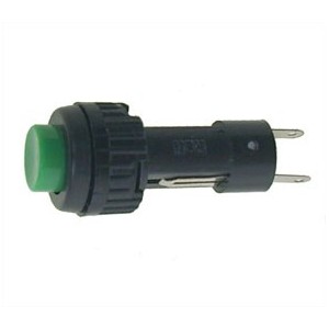 Green 9mm Round SPST Momentary NO Push Button Switch 24V 100mA (1.10107.011/0507)