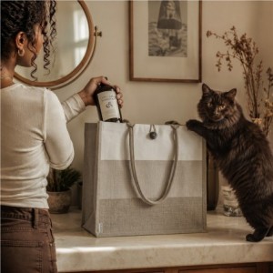 Okiyo Fukei Jute &amp; Cotton Tote (44 x 18 x 36cm)