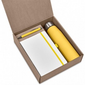 Palmer Kraft Gift Set - Yellow (Bottle- A5 Notebook &amp; Pen)