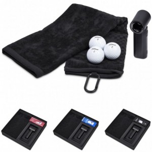 Alex Varga Brownsville Golf Set with Towel- Rechargeable Fan &amp; Golf Balls