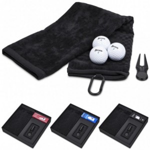 Alex Varga Calvert Golf Gift Set with Towel- Divot Tool &amp; Golf Balls