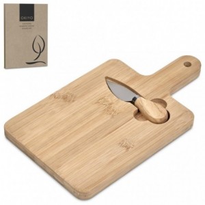 Okiyo Kanteika Bamboo Cheese Board Set with Knife (31 x 17.5cm)