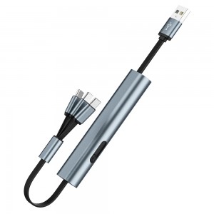 3-in-1 Portable Retractable USB Cable | 3A Rapid Charging- Max 15W