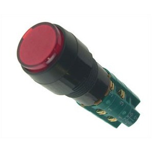 Illuminated Red Latching Round Panel Mount Push Button Switch 24VDC 1A