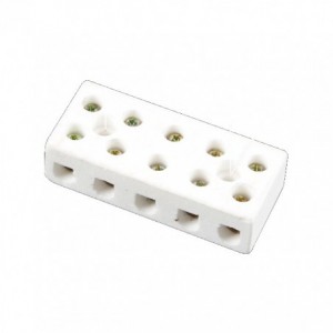 In-Line Ceramic Terminal Block 800-Deg.C 5W 15A CTB-5-5-15A