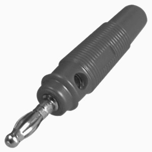 4mm Black Round Banana Plug Side Stackable K296097BK