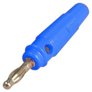4mm Blue Round Rubber Side Stackable Banana Plug K296097