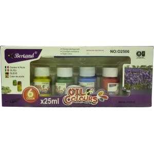 Bertand 6 x 25ml Assorted Oil Paint Colors Set