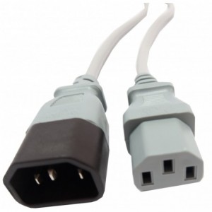 Female IEC to Male IEC Power Cable - 1.8M- Grey