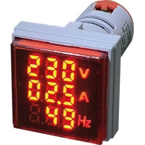 Red LED Amp Volt Freq Display 50-500VAC 32mm Square with CT