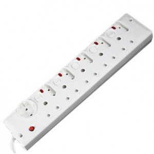 5X 16A SA & 5X Euro & 1X Schuko Switched Extender Plug
