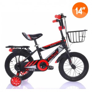 Child Bicycle with Training Wheels  - Kids Training Bike  - Red/Black