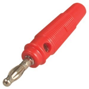PLUG BANANA 4mm RED ROUND RUBBER K296097-RD