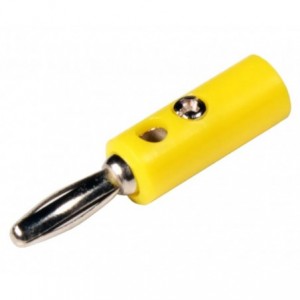 Yellow 4mm Round Stackable Banana Plug with Screw Type Wire Hold