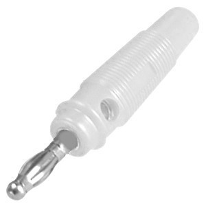 4mm White Round Rubber Banana Plug K296097