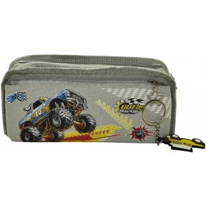 Brainware Go Fast Racing Car Grey Pencil Case