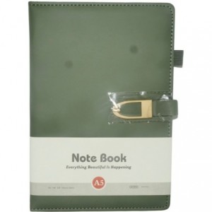 Brainware A5 Green Notebook with Magnetic Clip