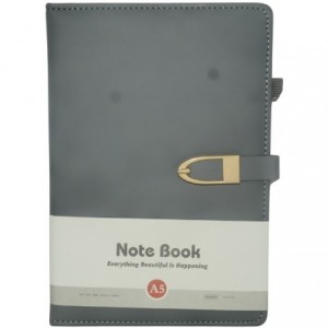Brainware A5 Grey Notebook With Magnetic Clip