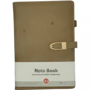 Brainware A5 Tan Notebook With Magnetic Clip