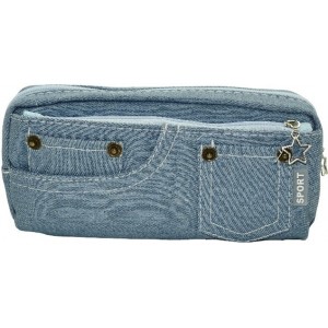 Brainware Blue Denim Pencil Case