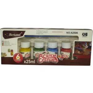 Bertand 6 x 25ml Assorted Acrylic Paint Colors Set