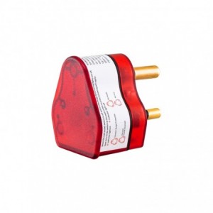 LinkQnet 16A Surge Protection Plug - Transparent Red