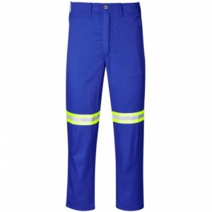 Trade Polycotton Pants - Reflective Legs - Yellow Tape - Royal Blue