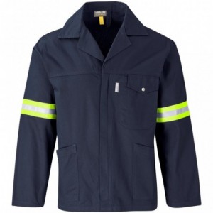 Artisan 100% Cotton Twill Jacket - Navy with Yellow Tape