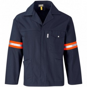 Artisan 100% Cotton Twill Jacket with Reflective Tape - Navy