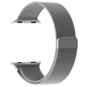 Apple Stainless Steel Magnetic Milanese Loop Watch Strap 42mm-Silver