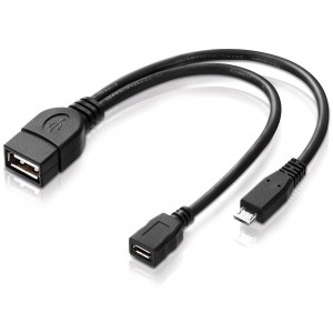 Micro USB Host OTG Cable with Micro USB Power (20cm)