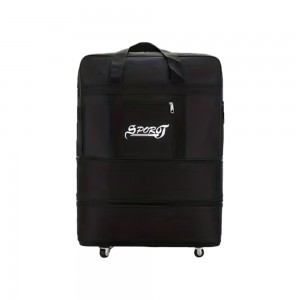 Expandable Travel Oxford Duffel Bag with Wheels - Small | Black