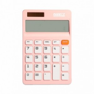 12-Digit Desktop Calculator  Pink Dual Power