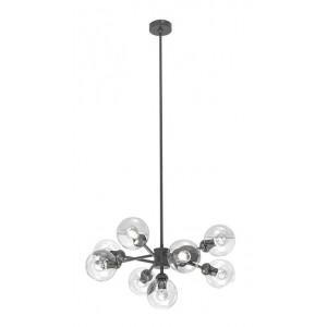 Matt Black 230V 9x40W Max E14 Pendant Light