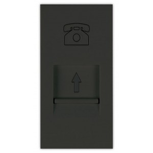 Black RJ12 Connection Socket 1M (22.5x45mm)