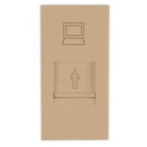 Champagne RJ45 CAT6 Connection Socket 1M (22.5 x 45 mm)