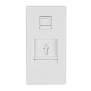 White RJ45 CAT6 Connection Socket 1M (22.5X45MM)