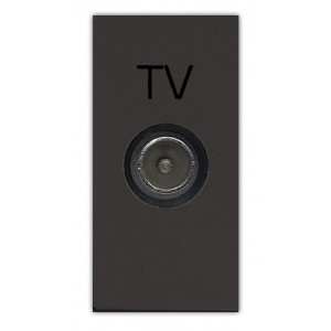 TV Coaxial Outlet Black 1M